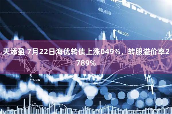 天添盈 7月22日海优转债上涨049%,转股溢价率2789%